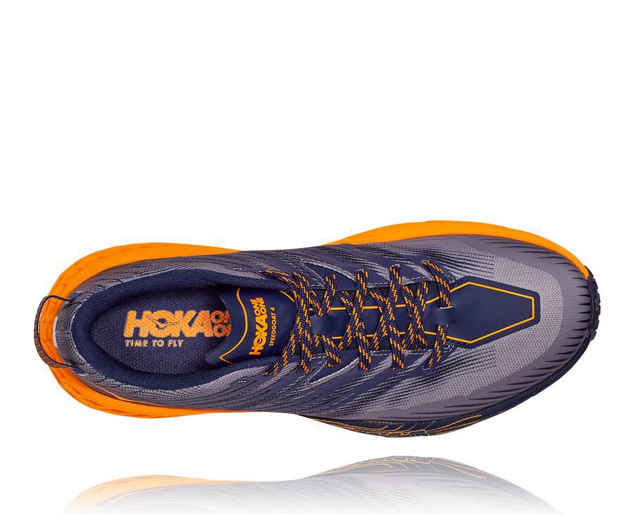 Tenis Trail Hoka One One Masculino Azuis/Laranja - Speedgoat 4 - 984-WCBERZ